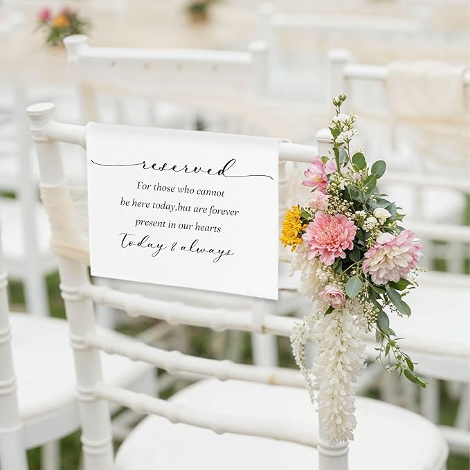 In Loving Memory Wedding Sign, Reserved Memorial Signs Pew Cloths Seating - Image 3