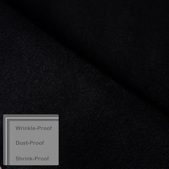 Small Round Black Tablecloth 36 Inch Polyester Fabric Washable Table Cover - Image 5