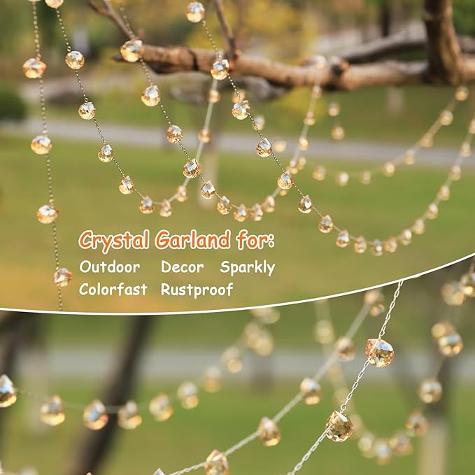 Christmas Garland, 9.8Ft Crystal Glass Beads Strands - Image 4