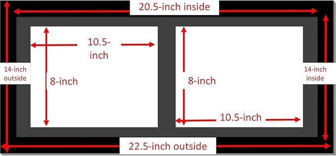 Creative Picture Frames 10X24Bk-B Black Horizontal Double Diploma Frame - Image 2