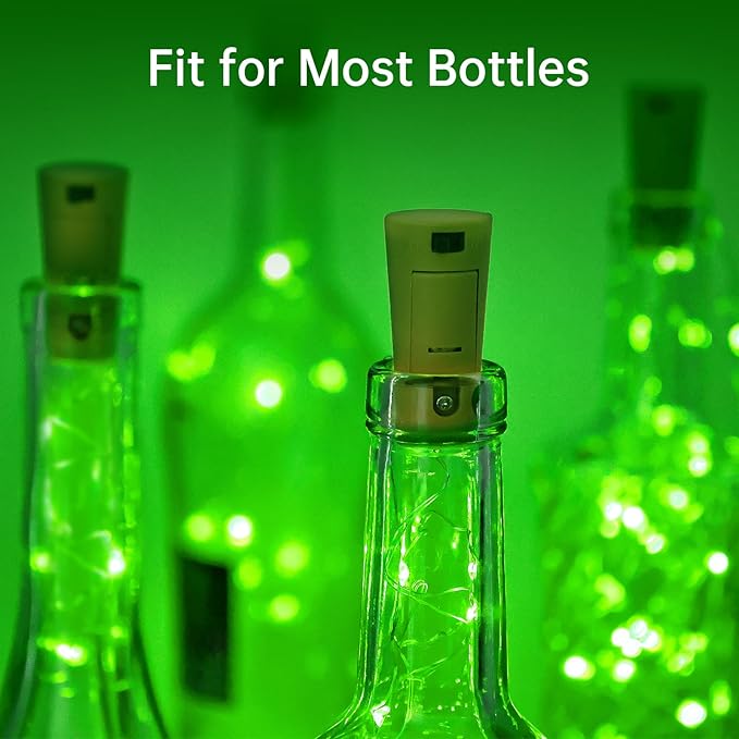 Aluan Wine Bottle Lights with Cork, 20 LED 10 Pack Fairy String Lights - Image 6