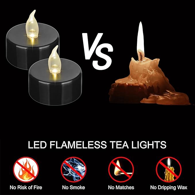 Nancia 50PACK Flameless LED Tea Lights Candles, Realistic and Bright Flickering - Image 8