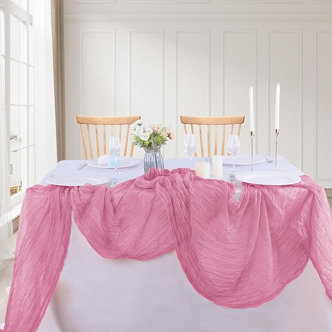 16PCS Dusty Rose Cheesecloth Table Runner 10FT Table Runner Cheesecloth - Image 6