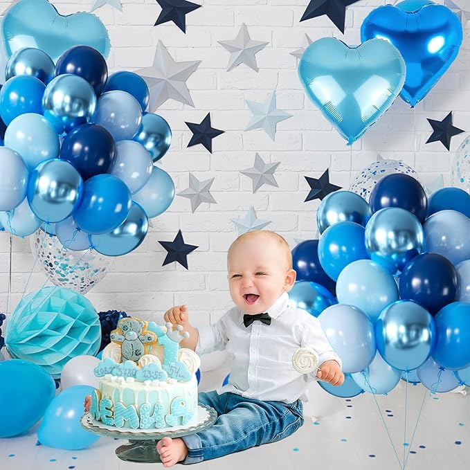 Blue Balloon and Metallic Blue Balloons Garland Arch Kit - Image 4