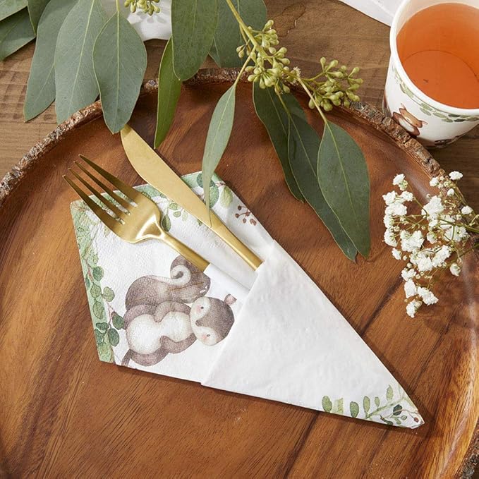 Kate Aspen Woodland Baby Shower Decorations, 62-Piece Disposable Paper Plates & - Image 2