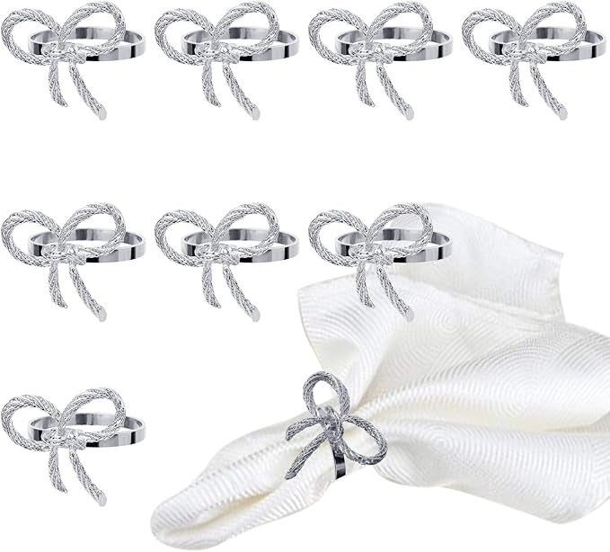 Pack of 18 Napkin Rings Alloy Hollow Out Flower Napkin Holder Dinning Table by BEAVOING