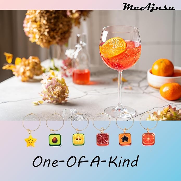 24Pcs Wine Glass Charms & Markers - Image 6