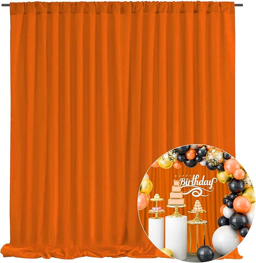 10 x 7 Feet Orange Backdrop Curtain by ZEBMOON