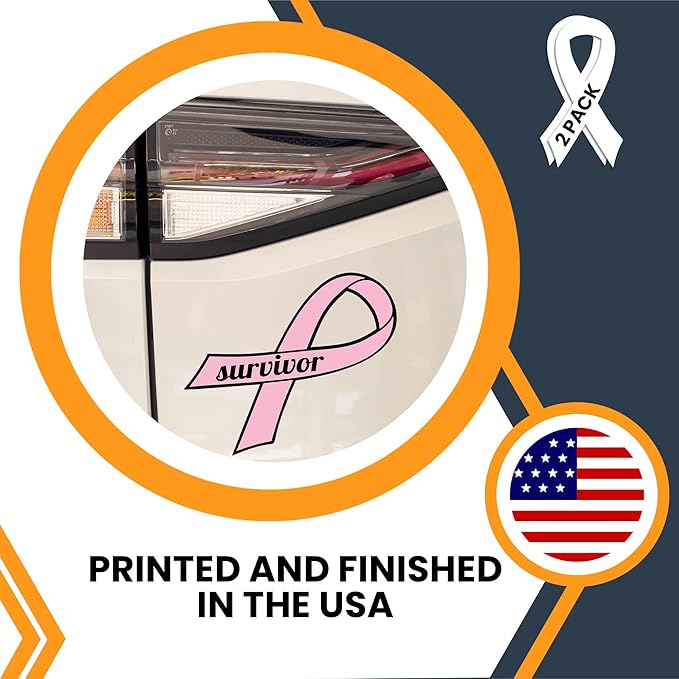 Magnet Me Up Breast Cancer Survivor Pink Ribbon Magnet Decal - Image 3