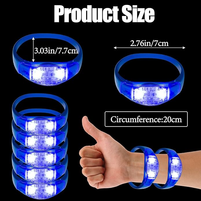100 Pcs LED Bracelets Sound Activated - Image 7