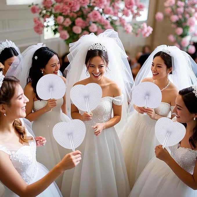 12 Pcs Decorative Paper Folding Hand Fans Handheld - Image 4