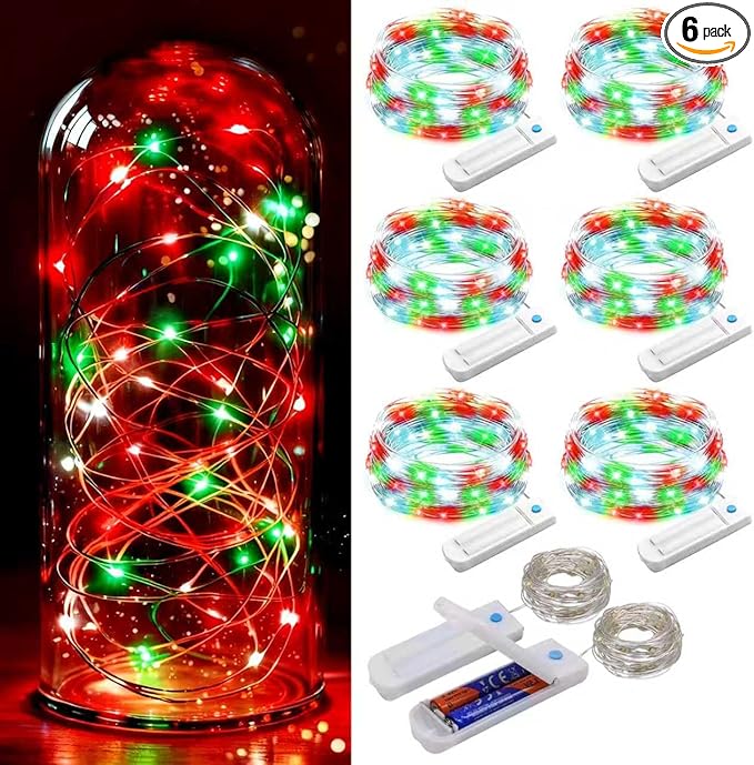 ZNYCYE 6 Pack Fairy Lights Battery Operated, 8.2 Ft 50 LED by ZNYCYE