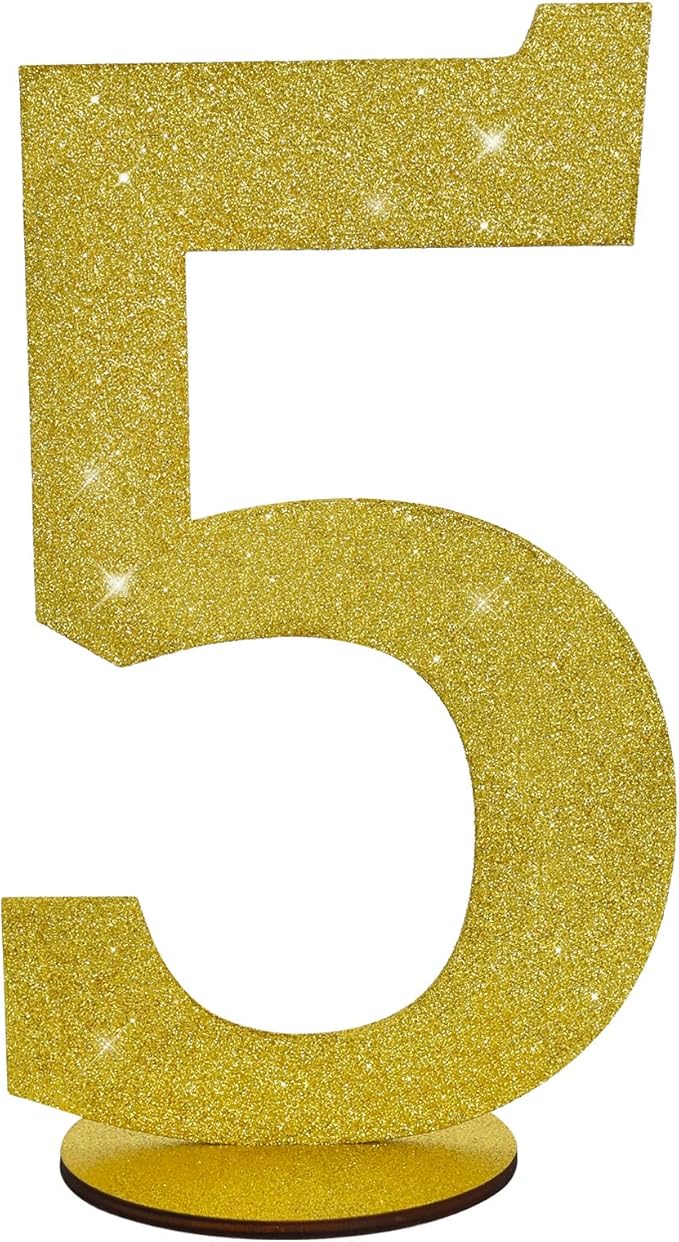 TONIFUL 11.8 Inch Gold Glitter Numbers Table Centerpieces 0-9 Birthday Party by TONIFUL