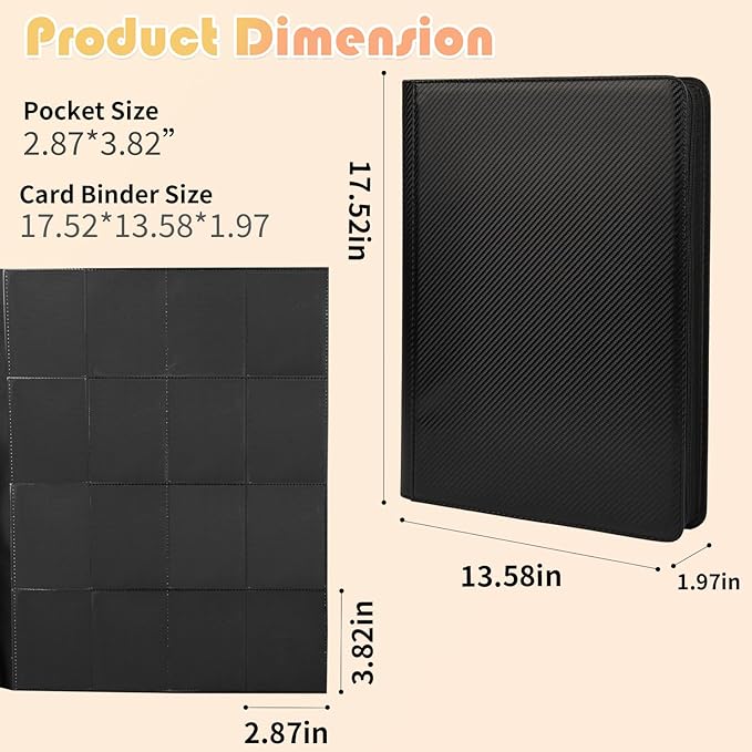 Premium 1000+ Pockets Trading Card Binder, 16-Pocket Ringless Side-Loading Album - Image 6