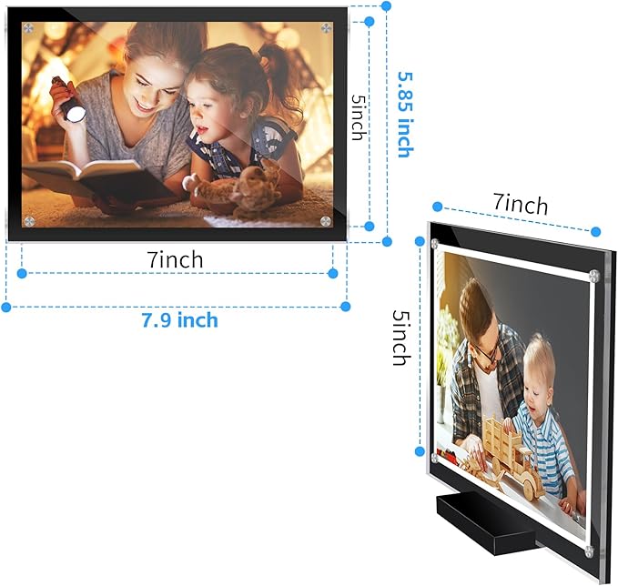 2 Pack Acrylic Magnetic Picture Frame 5x7 - Image 5