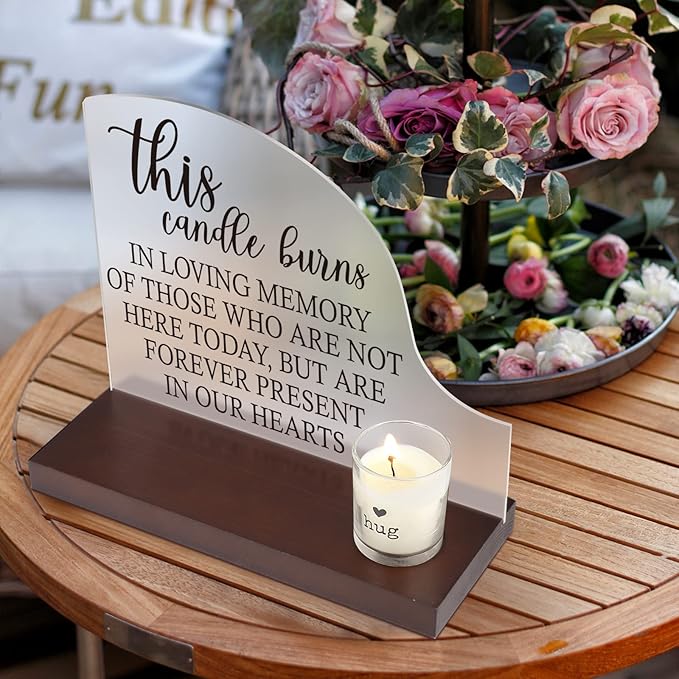 in loving memory wedding sign, wedding decorations, memorial candle, in memory - Image 6