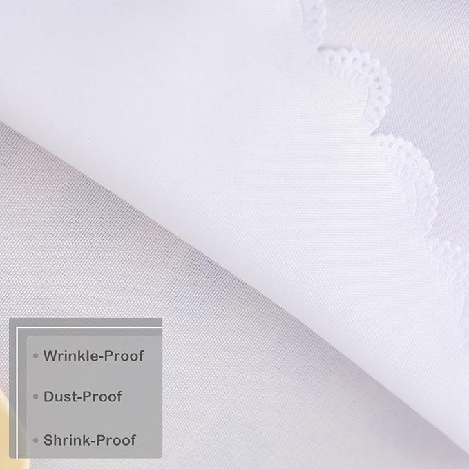 Small Round White Tablecloth 24 Inch Polyester Fabric Washable Table Cover - Image 5