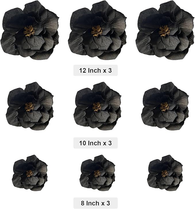 BRT Bearingshui Black Paper Flowers Decoration - Image 2