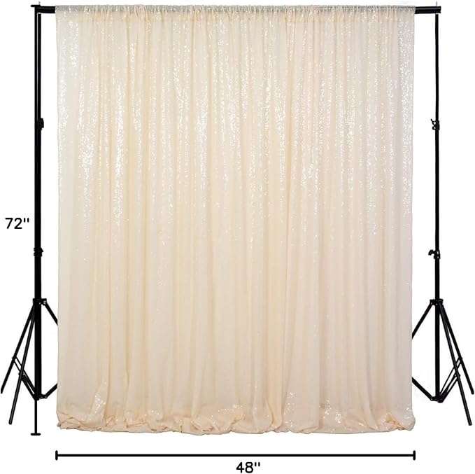 ShiDianYi 4FTX6FT-Ivory-SEQUIN Photo Backdrop, Photography Background Ivory - Image 8