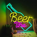 Beer Time Neon Sign Led Wall Decor Man Cave Neon Light Up Signs Wall Art by Keello