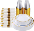 Goodluck 175 Piece Gold Plastic Dinnerware Set by GoodLuck