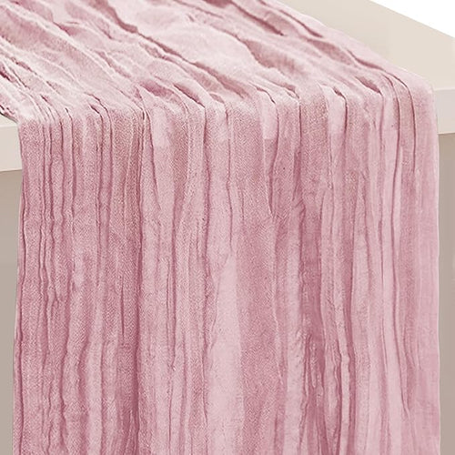 1 Pack Dusty Pink Cheesecloth Table Runner 35x120 Inch 10Ft Rustic Gauze Cheese by SuBleer