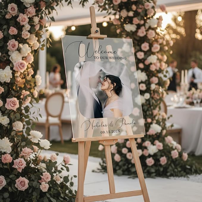Personalized Wedding Photo Acrylic Welcome Sign – Custom Picture Board - Image 4