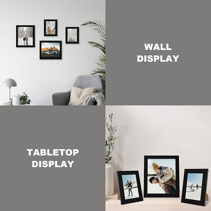 5x7 Picture Frame Set of 4, High Definition Glass Black Picture Frame, 5 x 7 - Image 6
