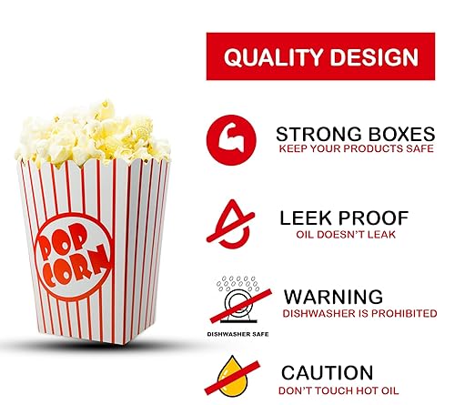 25 Pack Popcorn Boxes Movie Night Popcorn Bags - Image 6