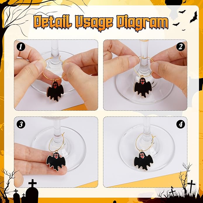 30PCS Wine Glass Charms Identification Markers - Image 7