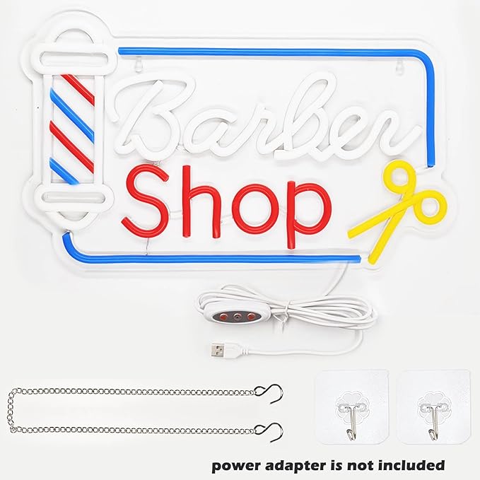 BarberShop Neon Sign Led Wall Window Decor Neon Light Up Barber Shop Station - Image 4