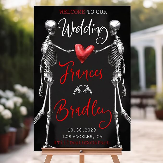 Welcome To Our Wedding Sign, Gothic Wedding Welcome Sign, Dark Romantic Goth - Image 5