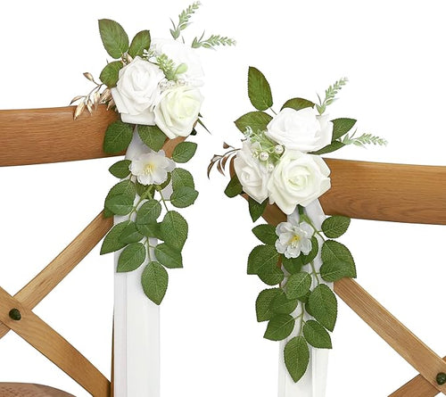 10 Wedding Aisle Decorations for Wedding Ceremony White Wedding Chair by DreamBuilt