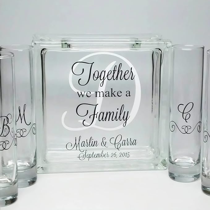 Glass Personalized Blended Family Sand Ceremony Set - Image 7