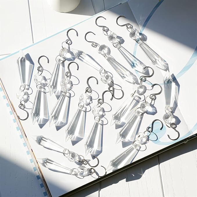 20PCS Clear Chandelier Icicle Crystal Prisms, 55mm Chandelier Crystals - Image 2