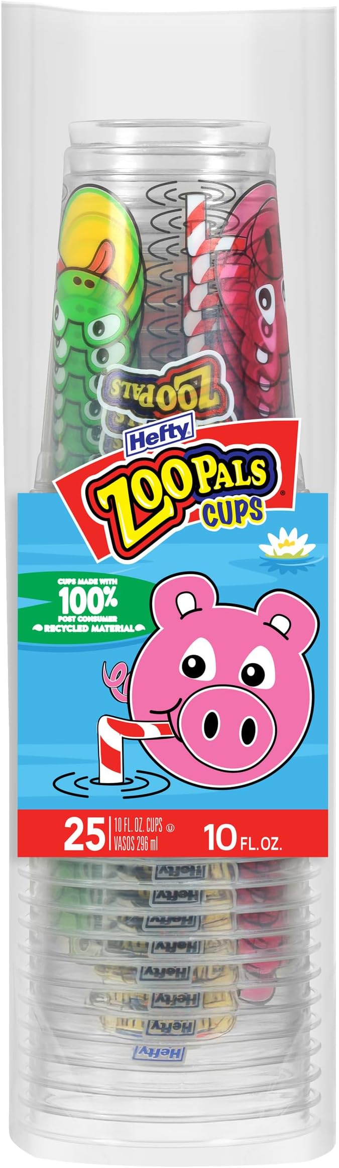 Hefty Zoo Pals Kids Cups, Animal Printed Kids Plastic Cups by Hefty