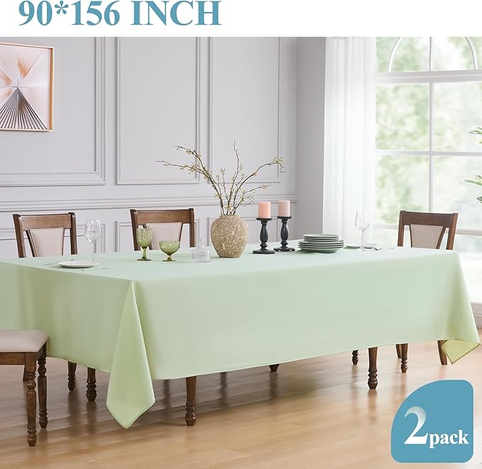 VidaFete Tablecloth 2 Pck 90 * 156inch Rectangle Table Cloth Polyester - Image 5