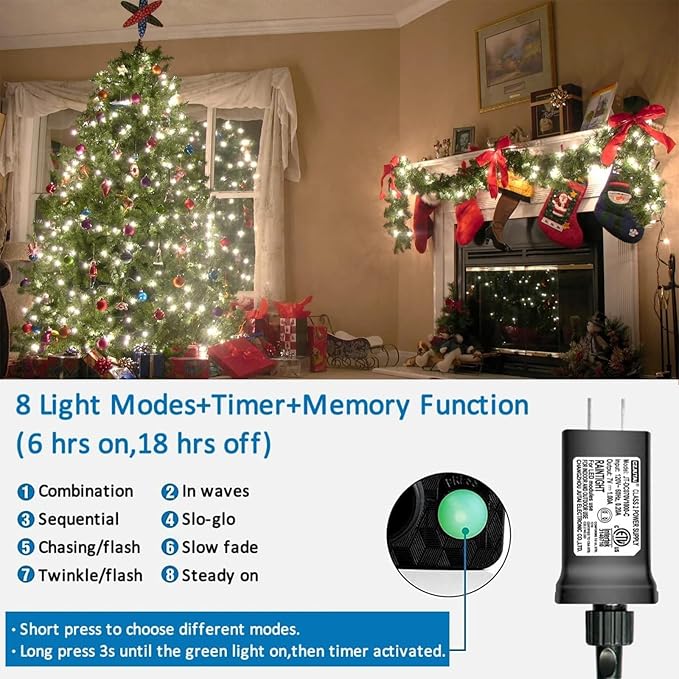 YEGUO 165ft 500 LED Christmas Lights Outdoor Waterproof - Image 4