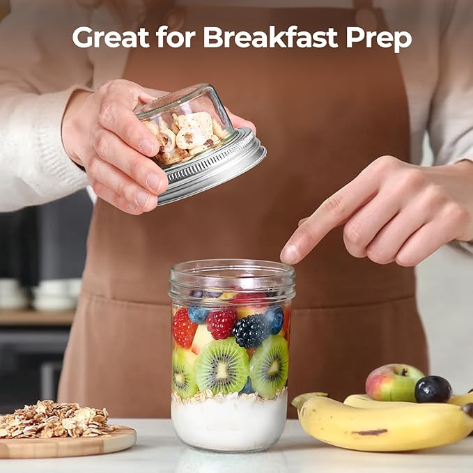 ComSaf 2-Pack 20 oz Overnight Oats Containers - Image 6