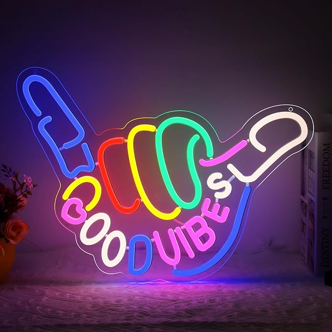 Good Vibes Only Neon Sign for Wall Decor, Niubility Good Vibes Neon Sign by HOSITARK