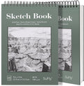 SuFly 9"x12" Drawing Paper, 100 Sheets Each, Top Spiral Sketch Pad, 68lb/100gsm by SuFly