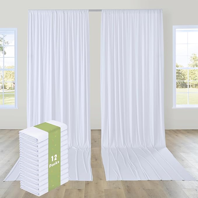 PartyVillage 60ft×15ft White Backdrop Curtain by PartyVillage