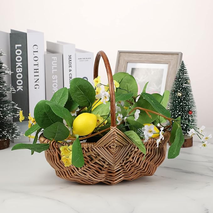DULRLLY 2 Pcs Handwoven Flower Basket - Image 2