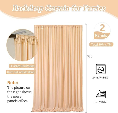 10 x 7 Feet Champagne Backdrop Curtain - Image 2