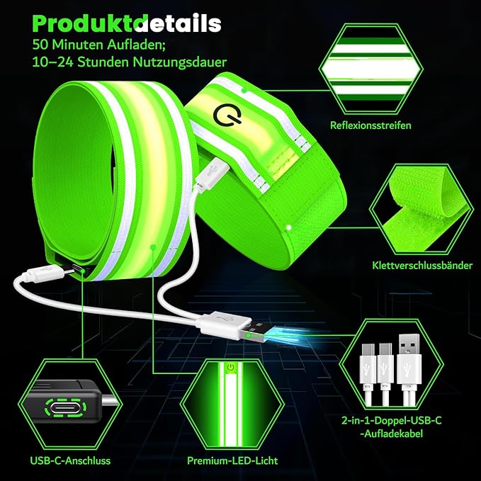 LED Armband for Running, Light Up Arm Bands for Night Walking Running, - Image 4
