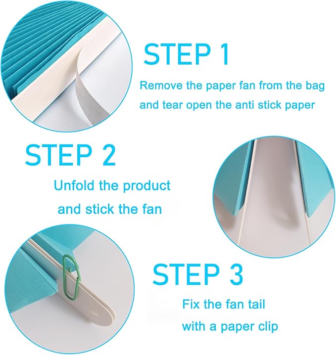 BARTHEW Blue Hanging Paper Fans, Party Decorations - Image 3
