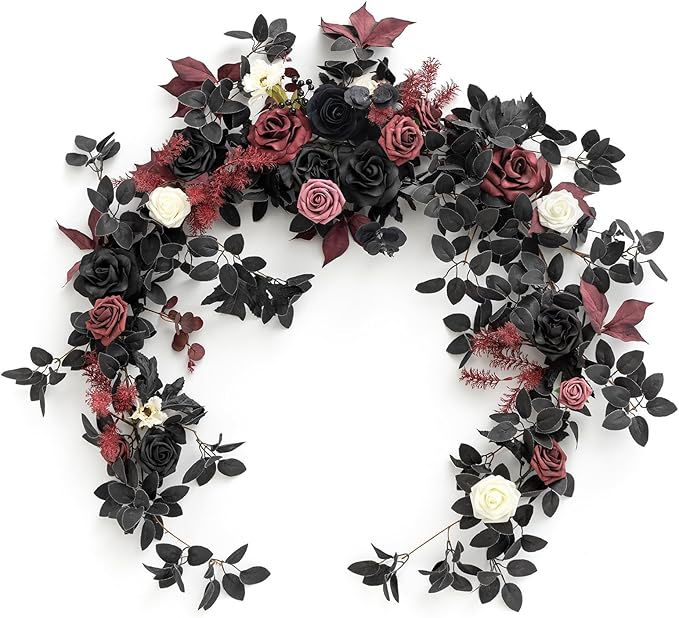 Ling's Moment Flower Garland - 6FT Eucalyptus & Rose - Sweetheart Table Decor by LingsMoment