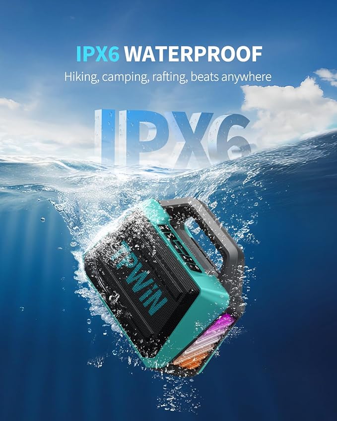 Powerful 80W Outdoor Bluetooth Speaker: IPX6 Waterproof, 20H Playtime, Deep Bass - Image 3