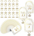 Wedding Table Numbers 1-20, 20 White Gold Tables Number Cards by SELANTAG