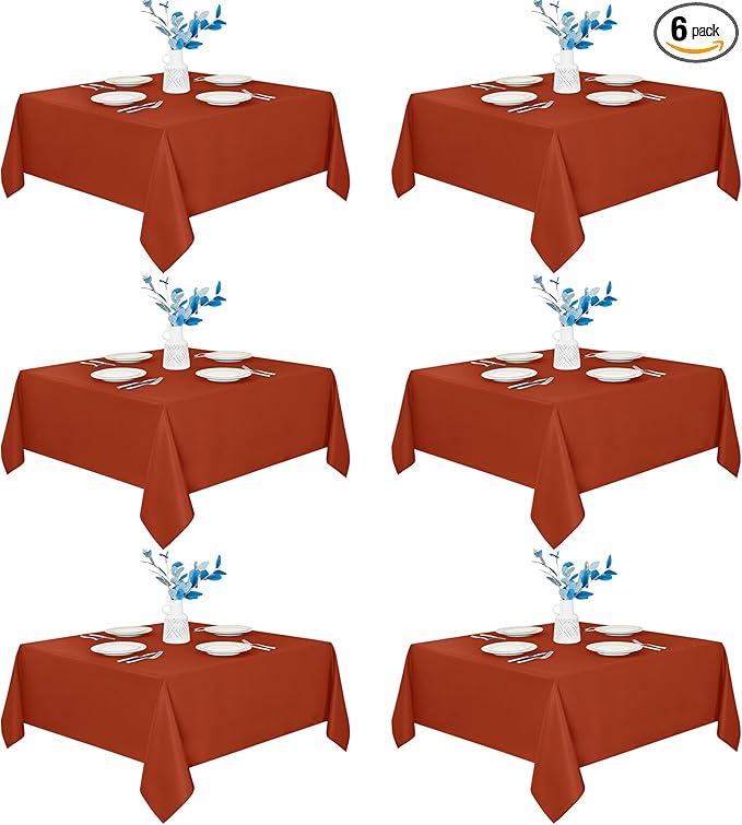 Fitable 6 Pack Square Fall Tablecloths by Fitable